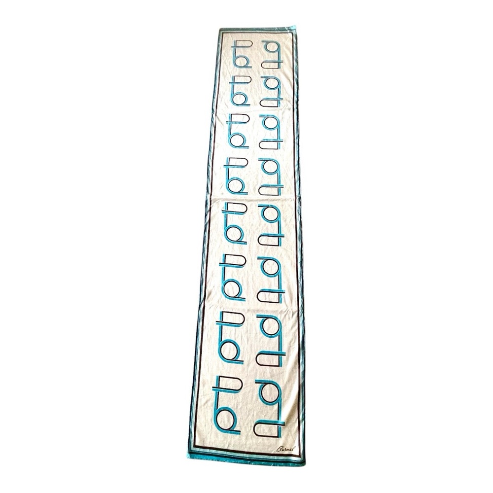 Burmel Silk Scarf - Teal and‎ Brown - Picture 4 of 7